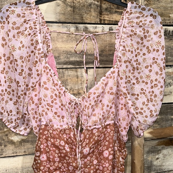 NWOT Free People Tessa Dress Floral Primrose Mini Chiffon Coastal Cowgirl Z544 - Picture 6 of 7